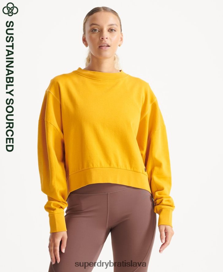 Superdry ženy pružná mikina batwing crew z organickej bavlny 6B4ZTR5830 oblečenie žltá