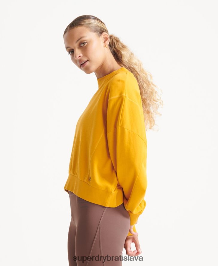 Superdry ženy pružná mikina batwing crew z organickej bavlny 6B4ZTR5830 oblečenie žltá