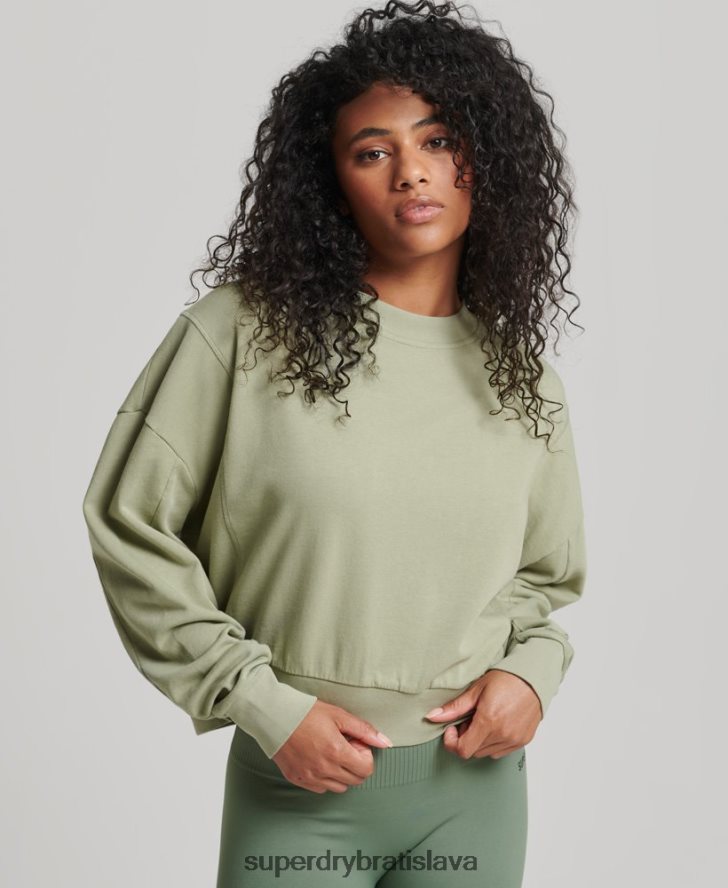 Superdry ženy pružná mikina batwing crew z organickej bavlny 6B4ZTR6031 oblečenie zelená
