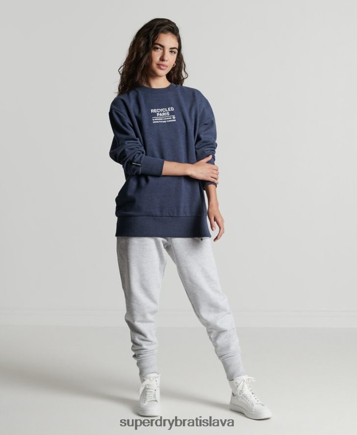 Superdry ženy recyklovaná mestská mikina 6B4ZTR5833 oblečenie Modrá