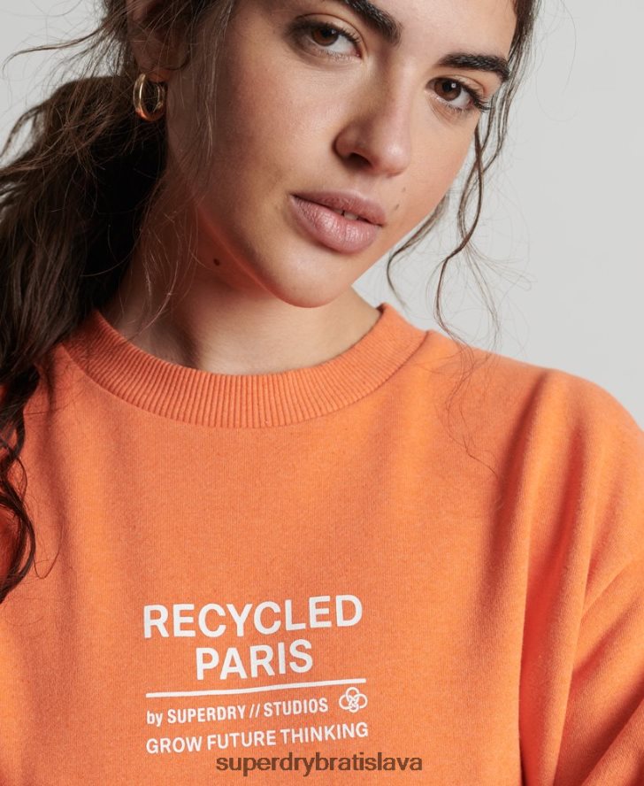 Superdry ženy recyklovaná mestská mikina 6B4ZTR5971 oblečenie oranžová