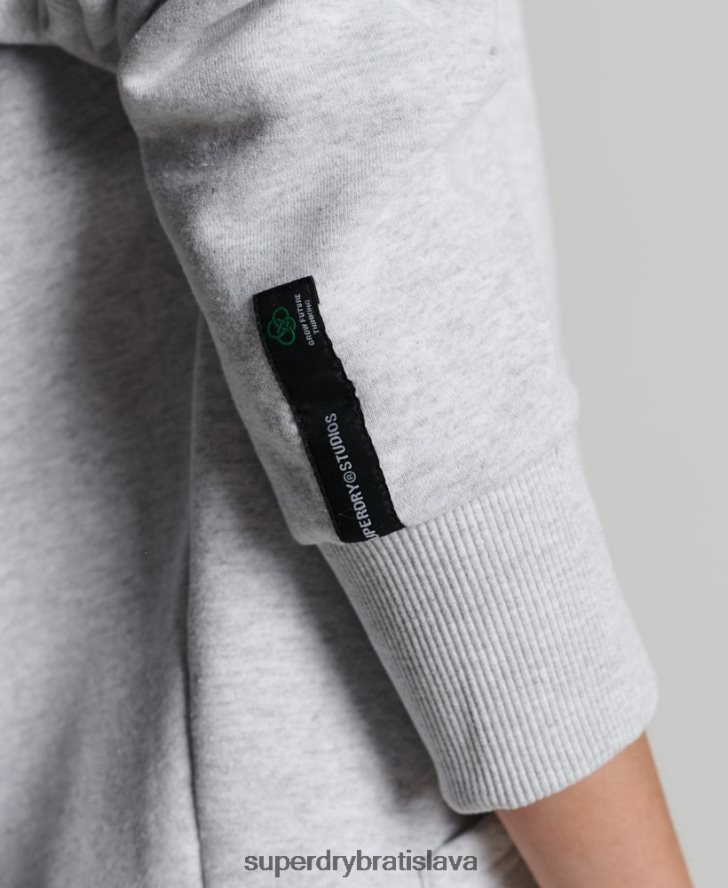 Superdry ženy recyklovaná mestská mikina s kapucňou 6B4ZTR5835 oblečenie svetlo šedá