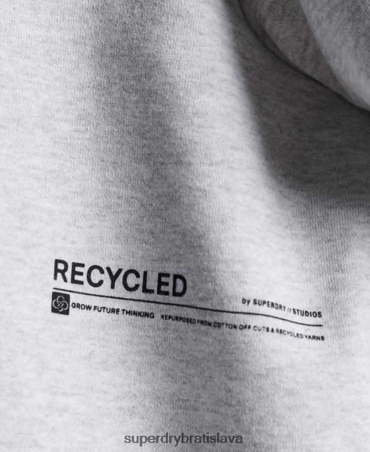 Superdry ženy recyklovaná mikina micro mid crew 6B4ZTR6062 oblečenie svetlo šedá