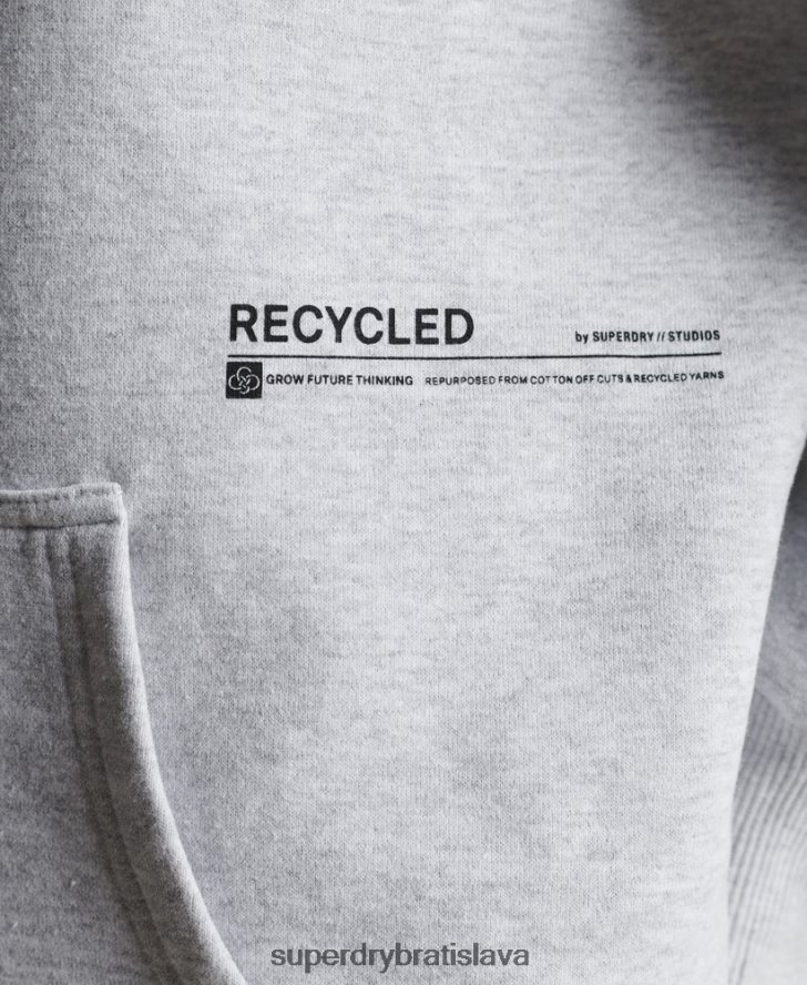 Superdry ženy recyklovaná mikina s kapucňou 6B4ZTR5834 oblečenie svetlo šedá