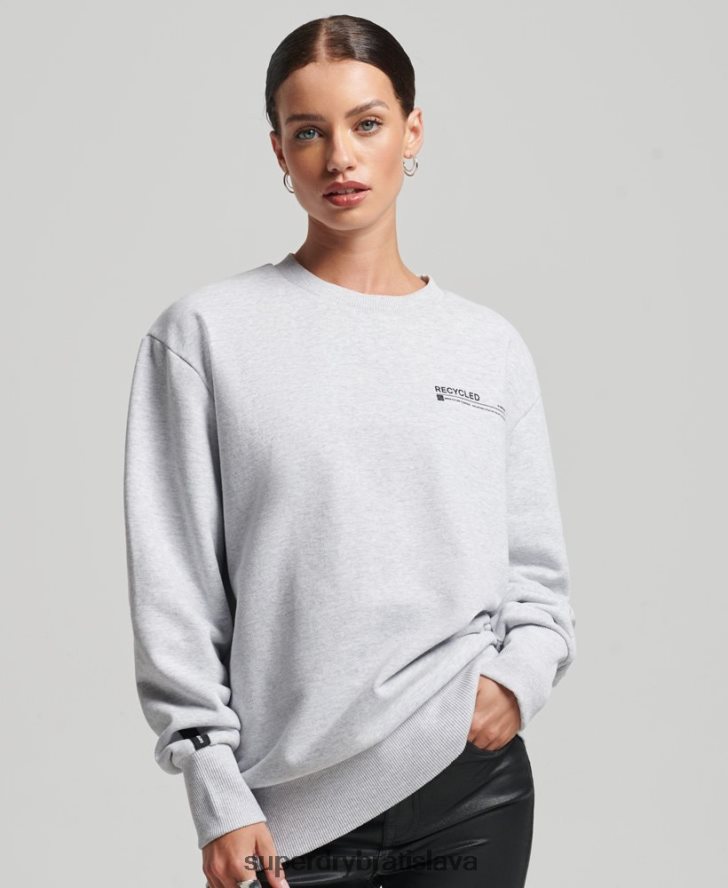Superdry ženy recyklovaná mikro top crew mikina 6B4ZTR5901 oblečenie svetlo šedá