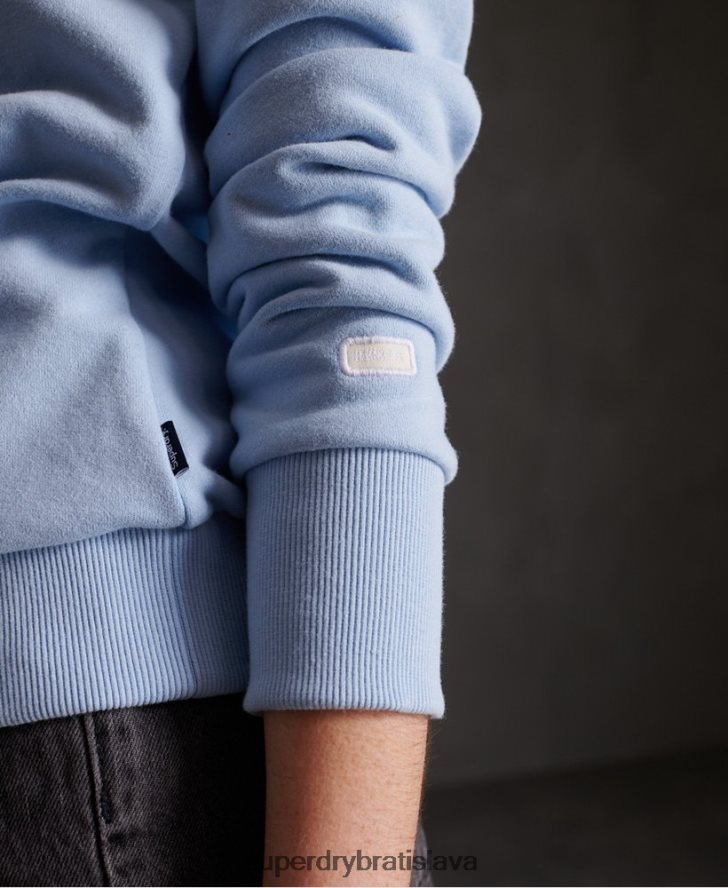 Superdry ženy registrovaná kŕdeľ nečesaná mikina s kapucňou 6B4ZTR3508 oblečenie Modrá