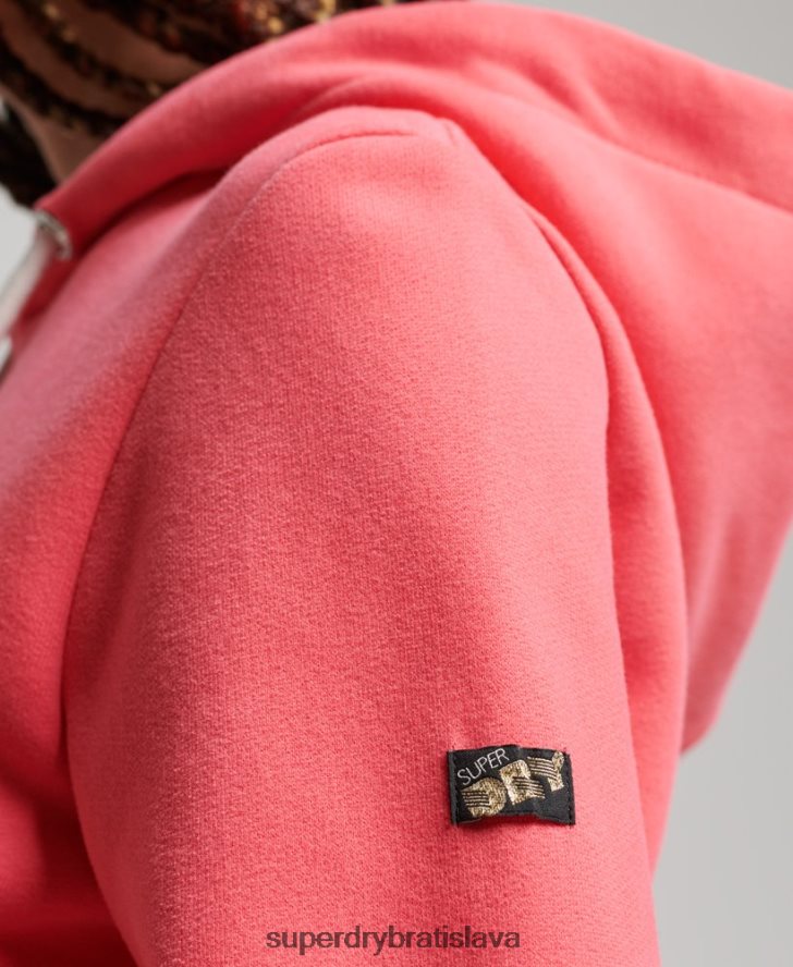 Superdry ženy retro dúhová mikina s kapucňou 6B4ZTR3332 oblečenie Ružová