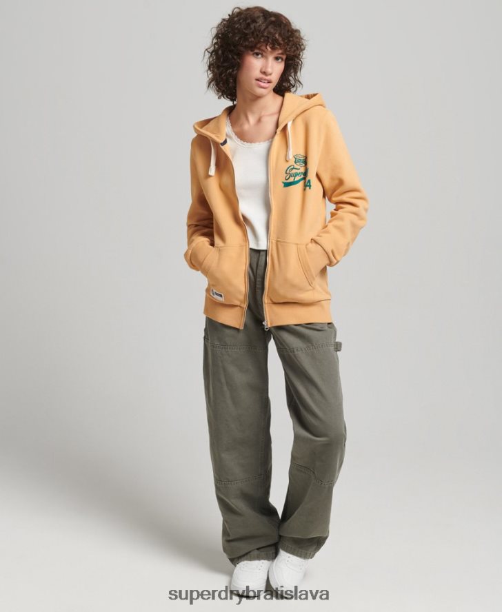 Superdry ženy script college zips mikina 6B4ZTR3498 oblečenie žltá