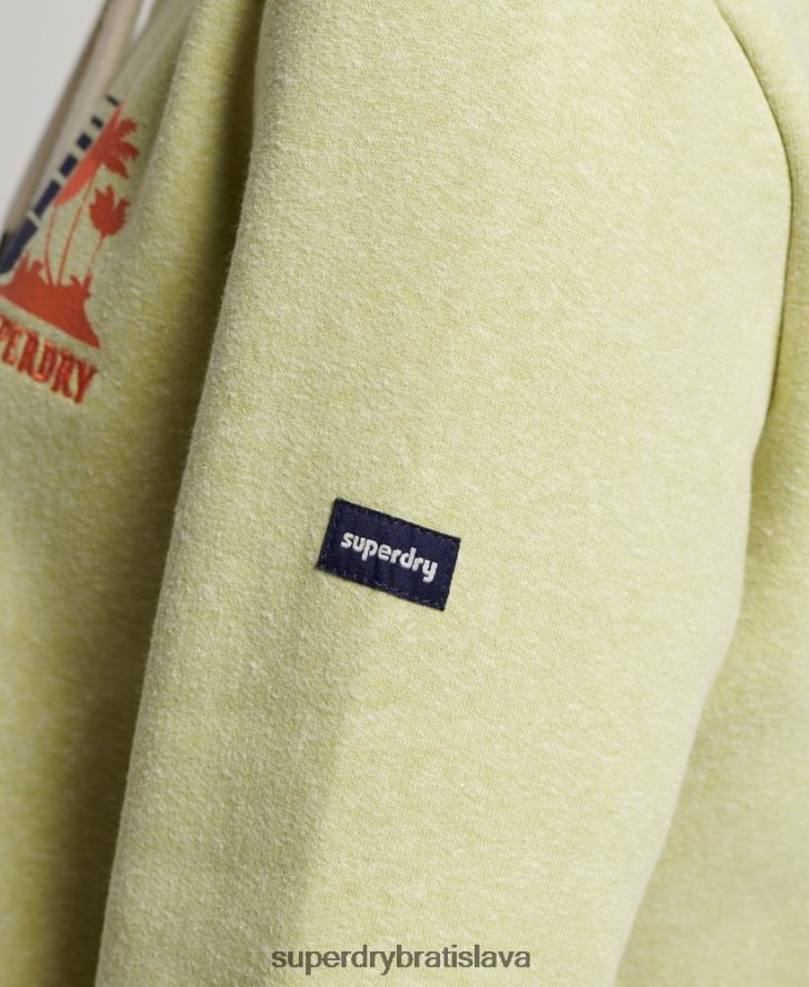 Superdry ženy skvelá vintage mikina s kapucňou 6B4ZTR2168 oblečenie zelená