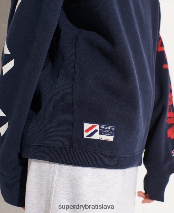 Superdry ženy strikeout oversized crew mikina 6B4ZTR5832 oblečenie námorníctvo