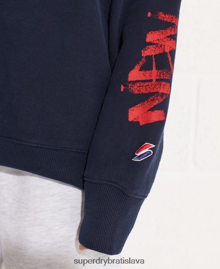 Superdry ženy strikeout oversized crew mikina 6B4ZTR5832 oblečenie námorníctvo