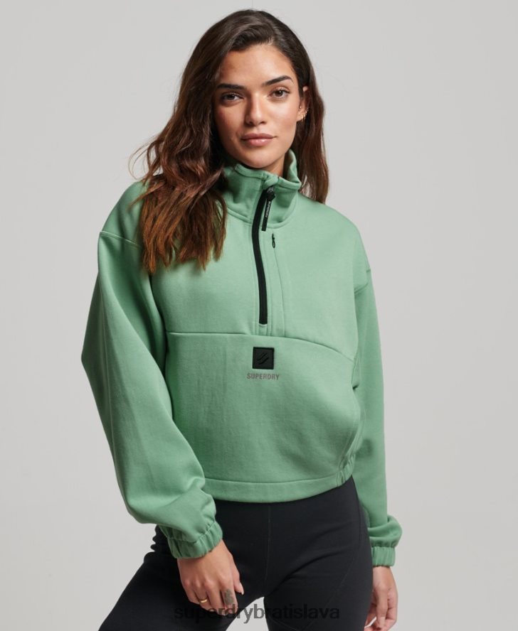 Superdry ženy tech batwing mikina na polovičný zips 6B4ZTR3286 oblečenie zelená