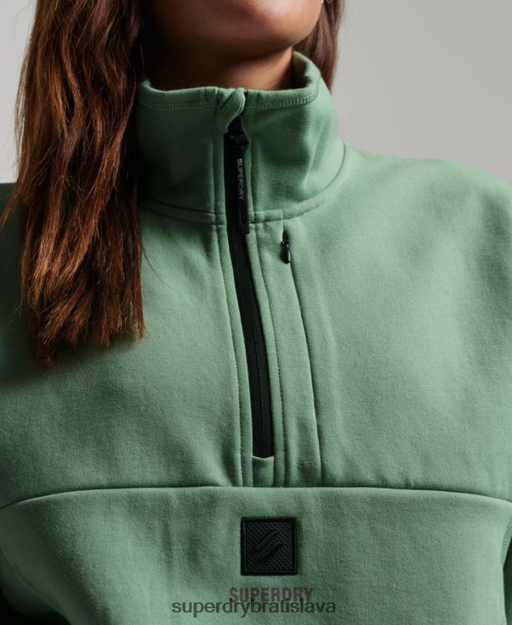 Superdry ženy tech batwing mikina na polovičný zips 6B4ZTR3286 oblečenie zelená