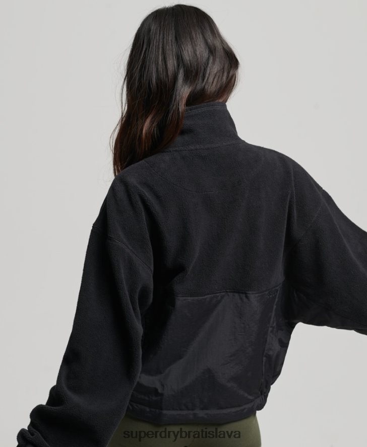 Superdry ženy tech hybridný fleece 6B4ZTR5756 oblečenie čierna