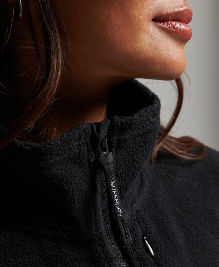 Superdry ženy tech hybridný fleece 6B4ZTR5756 oblečenie čierna