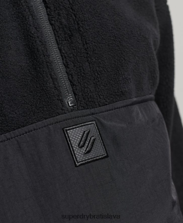 Superdry ženy tech hybridný fleece 6B4ZTR5756 oblečenie čierna