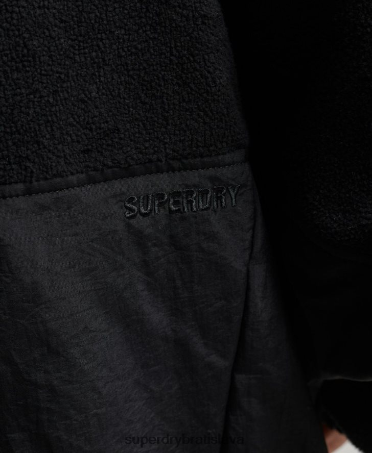 Superdry ženy tech hybridný fleece 6B4ZTR5756 oblečenie čierna