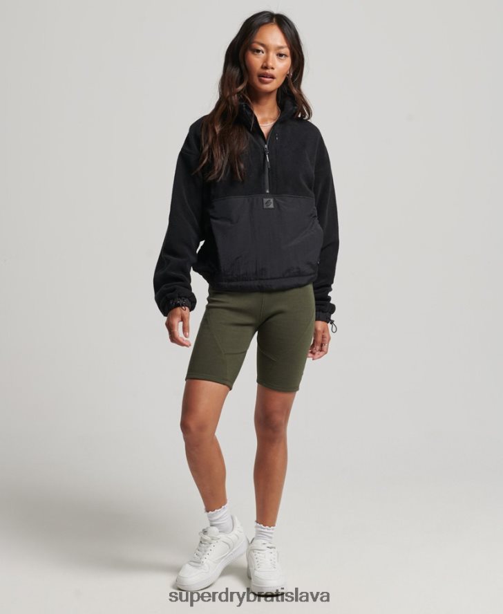 Superdry ženy tech hybridný fleece 6B4ZTR5756 oblečenie čierna