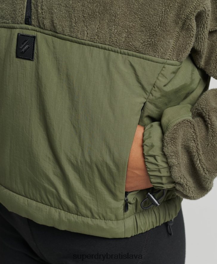 Superdry ženy tech hybridný fleece 6B4ZTR5817 oblečenie kaki