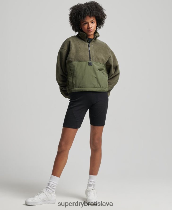 Superdry ženy tech hybridný fleece 6B4ZTR5817 oblečenie kaki
