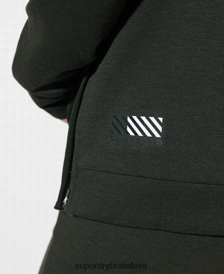 Superdry ženy tréningová mikina s kapucňou na polovičný zips 6B4ZTR6124 oblečenie kaki