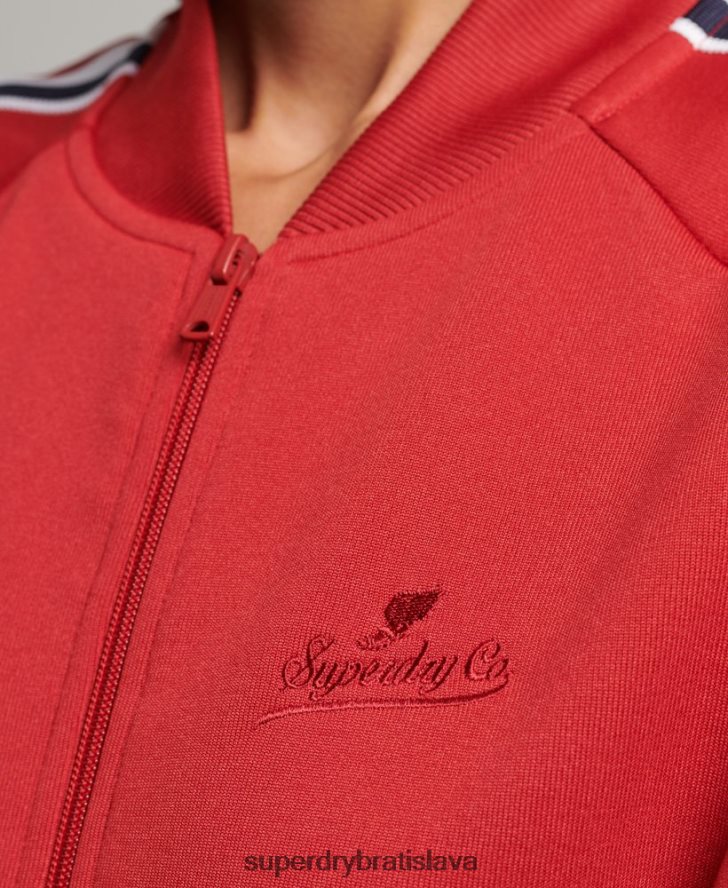 Superdry ženy trikotový traťový top 6B4ZTR3333 oblečenie červená
