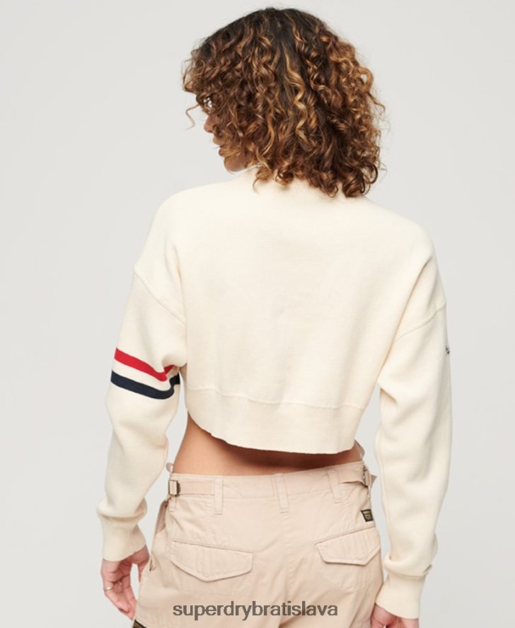 Superdry ženy univerzitný jumper pre osádky 6B4ZTR3954 oblečenie biely