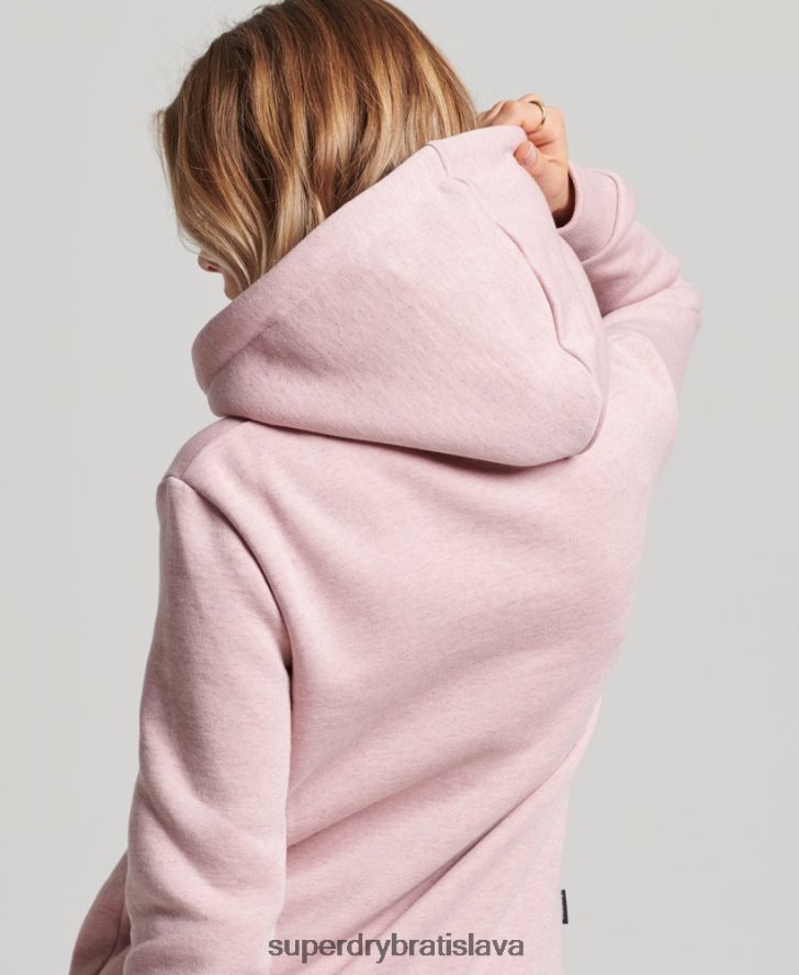 Superdry ženy vintage cooper embosovaná mikina s kapucňou 6B4ZTR2323 oblečenie Ružová