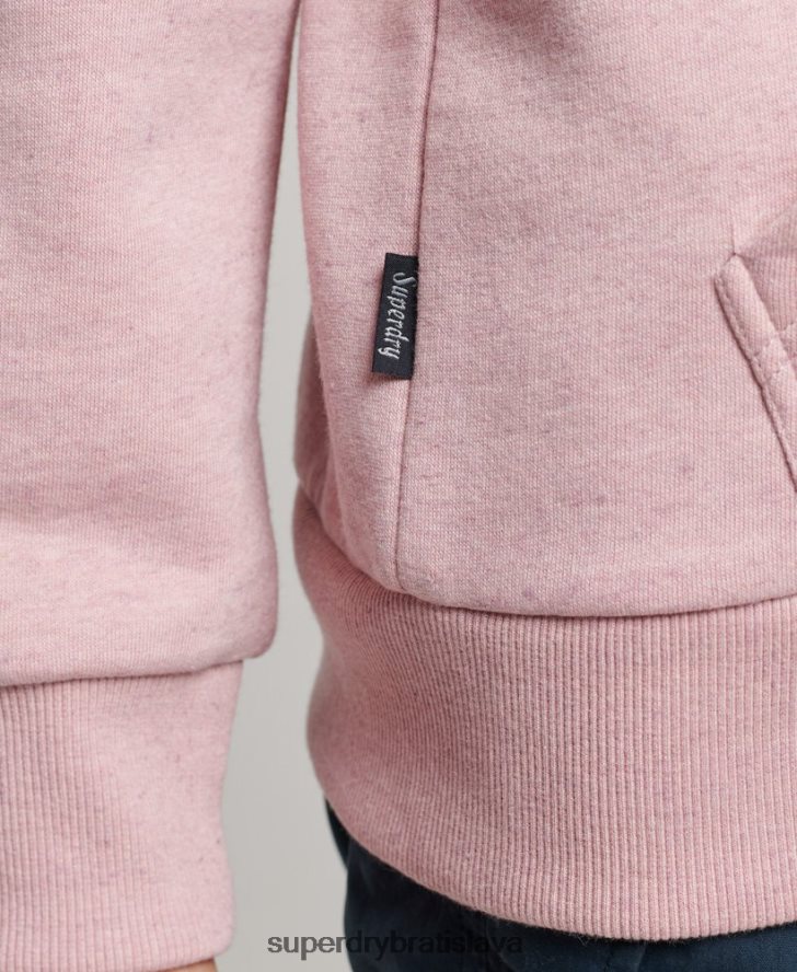 Superdry ženy vintage cooper embosovaná mikina s kapucňou 6B4ZTR2323 oblečenie Ružová