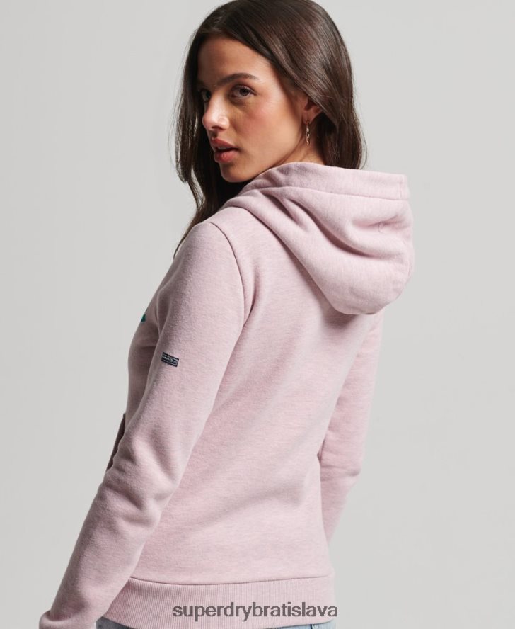 Superdry ženy vintage cooper nostalgická mikina na zips 6B4ZTR3298 oblečenie Ružová