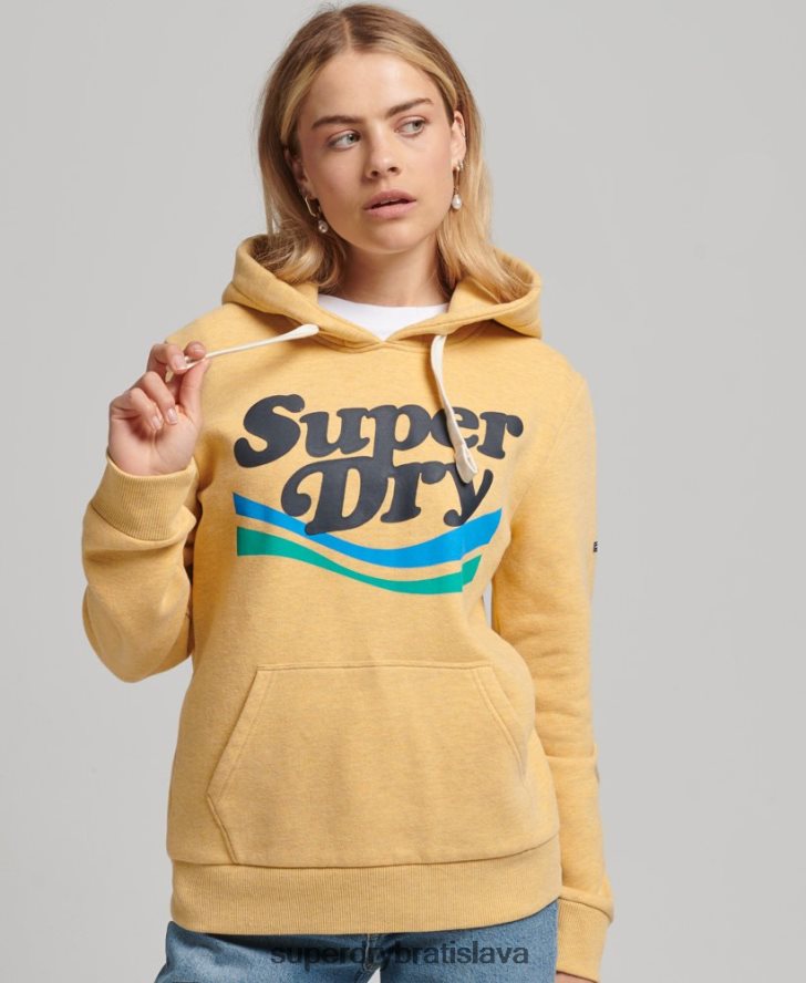 Superdry ženy vintage cooper nostalgická mikina s kapucňou 6B4ZTR5867 oblečenie žltá