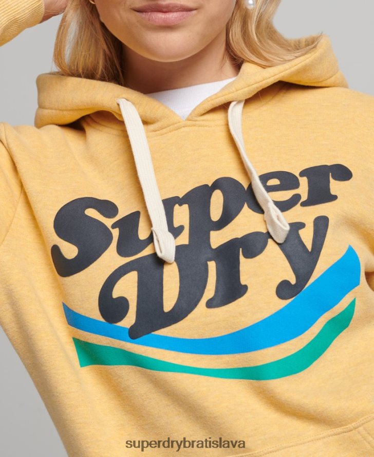 Superdry ženy vintage cooper nostalgická mikina s kapucňou 6B4ZTR5867 oblečenie žltá