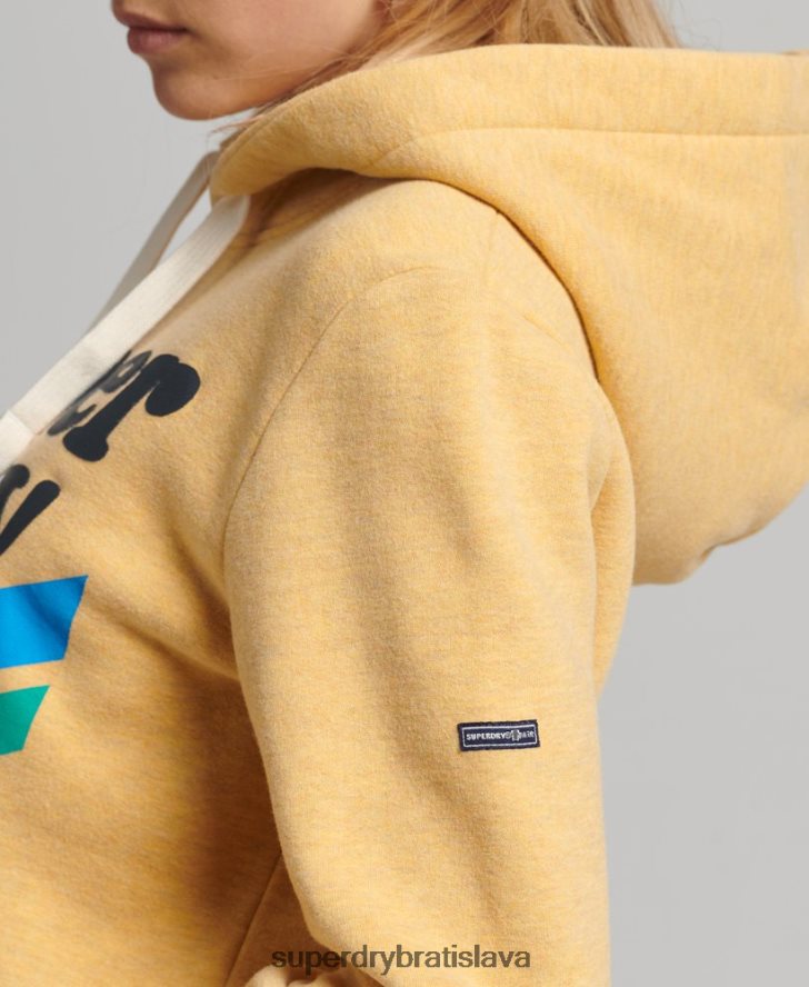 Superdry ženy vintage cooper nostalgická mikina s kapucňou 6B4ZTR5867 oblečenie žltá