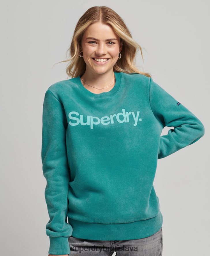 Superdry ženy vintage core logo 80s crew mikina 6B4ZTR5860 oblečenie Modrá