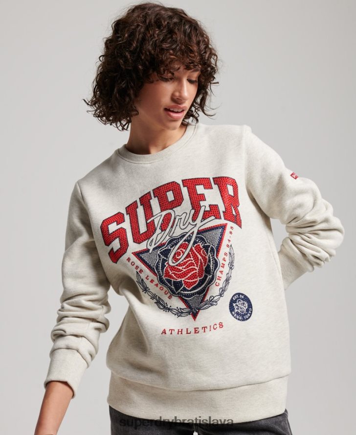 Superdry ženy vintage franchise crew mikina 6B4ZTR2228 oblečenie krém