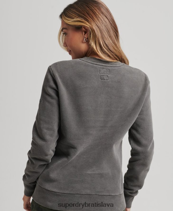 Superdry ženy vintage logo borough crew mikina 6B4ZTR5910 oblečenie tmavošedý
