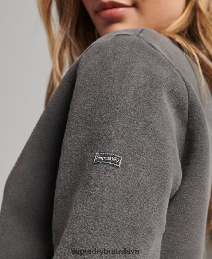 Superdry ženy vintage logo borough crew mikina 6B4ZTR5910 oblečenie tmavošedý