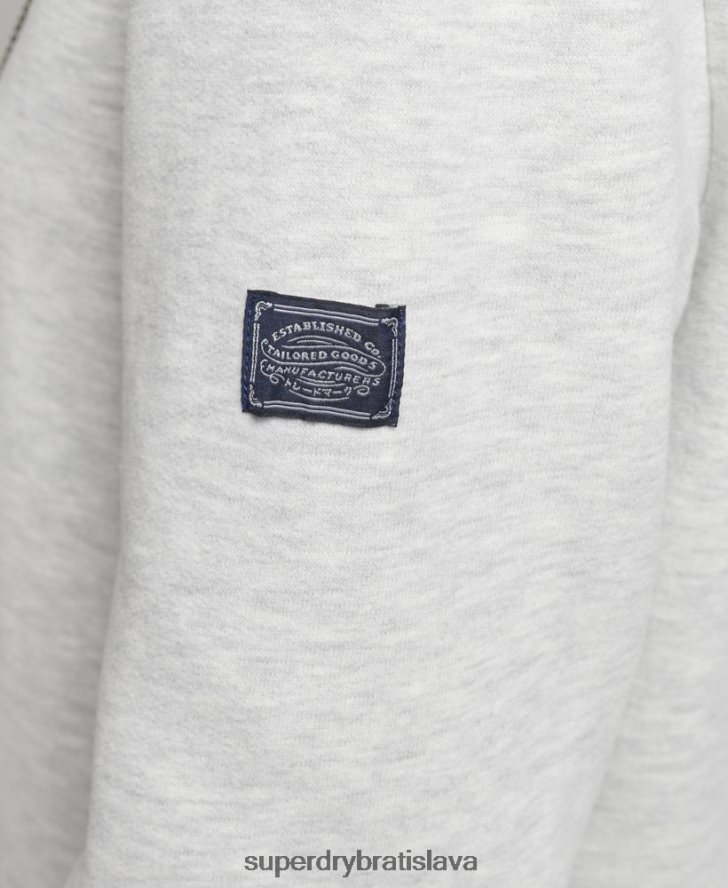 Superdry ženy vintage logo výpravná kamienková mikina s kapucňou 6B4ZTR5863 oblečenie svetlo šedá