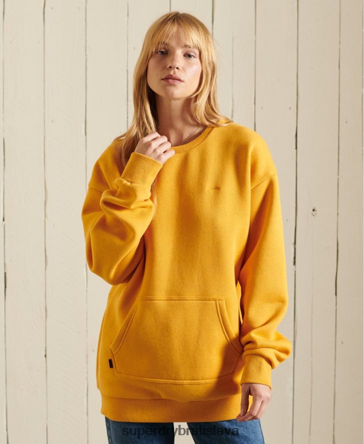 Superdry ženy vintage logo vyšívaná vrecková mikina 6B4ZTR5969 oblečenie žltá