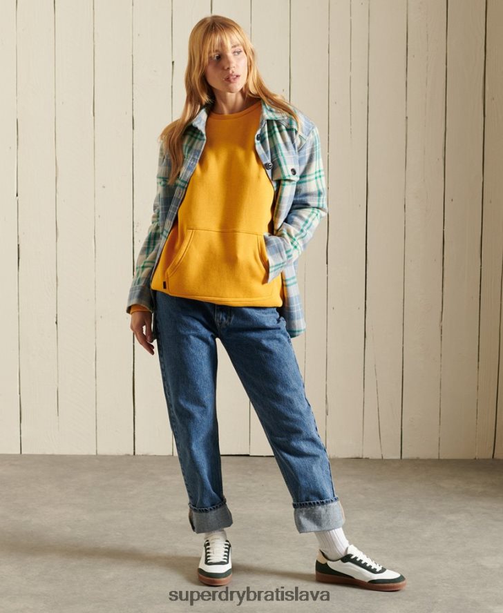 Superdry ženy vintage logo vyšívaná vrecková mikina 6B4ZTR5969 oblečenie žltá