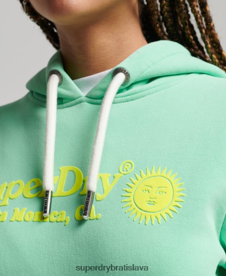 Superdry ženy vintage mikina s kapucňou 6B4ZTR2315 oblečenie zelená