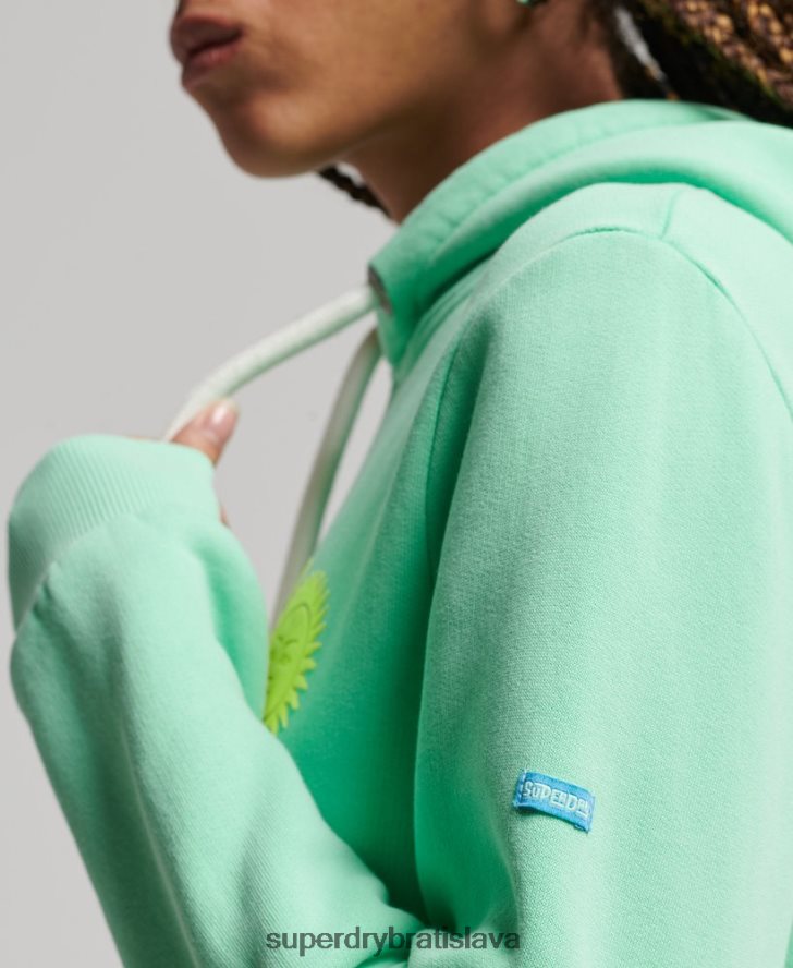 Superdry ženy vintage mikina s kapucňou 6B4ZTR2315 oblečenie zelená