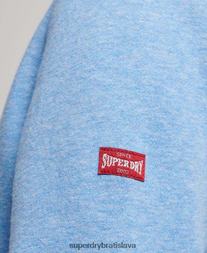 Superdry ženy vintage mikina s kapucňou na zips 6B4ZTR2289 oblečenie Modrá