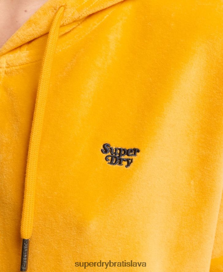 Superdry ženy vintage mikina s kapucňou na zips 6B4ZTR3439 oblečenie zlato