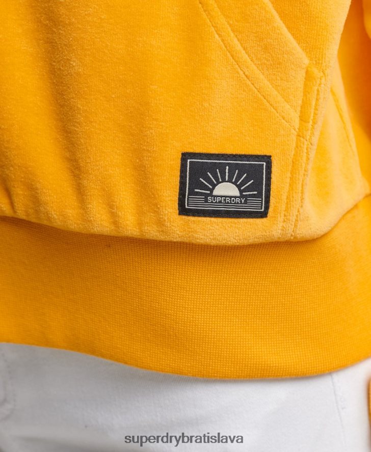 Superdry ženy vintage mikina s kapucňou na zips 6B4ZTR3439 oblečenie zlato