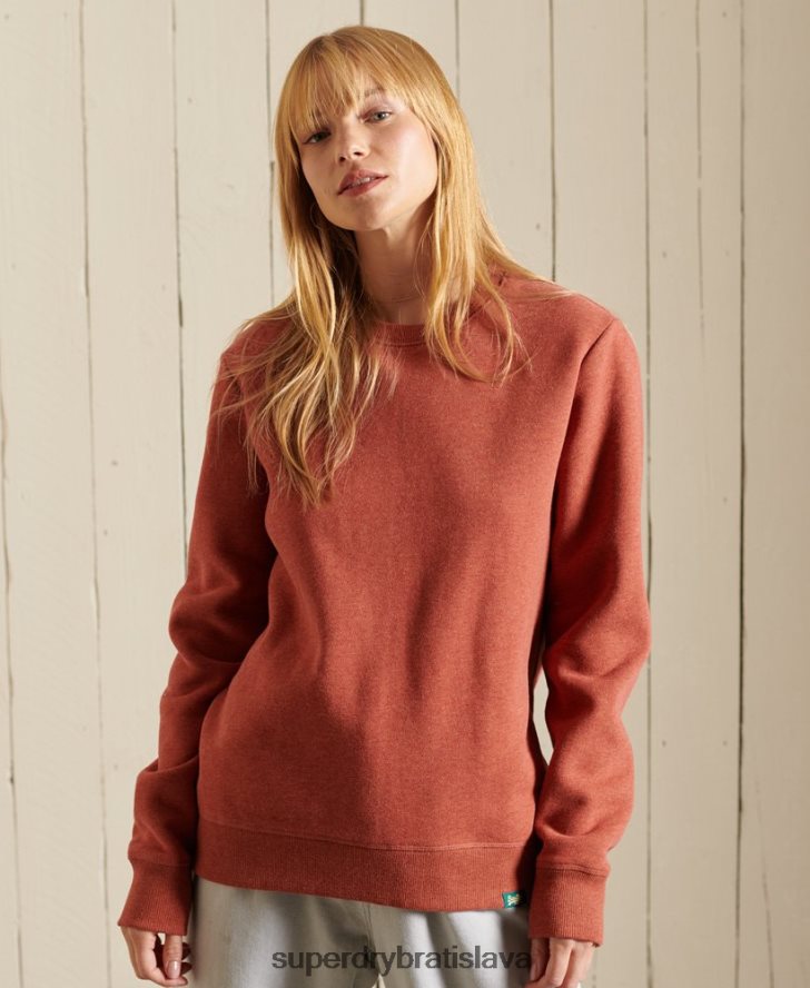 Superdry ženy vintage mikina s logom posádky 6B4ZTR3444 oblečenie hnedá