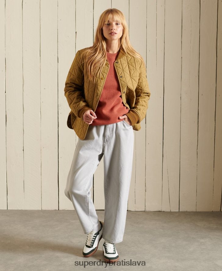 Superdry ženy vintage mikina s logom posádky 6B4ZTR3444 oblečenie hnedá