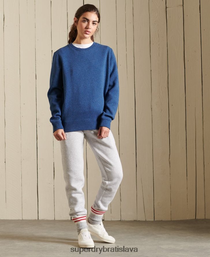 Superdry ženy vintage mikina s logom posádky 6B4ZTR3455 oblečenie Modrá
