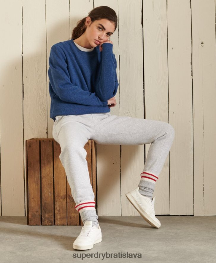 Superdry ženy vintage mikina s logom posádky 6B4ZTR3455 oblečenie Modrá