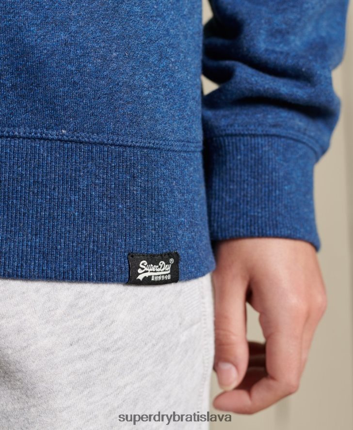 Superdry ženy vintage mikina s logom posádky 6B4ZTR3455 oblečenie Modrá